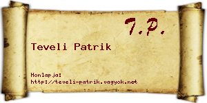 Teveli Patrik névjegykártya